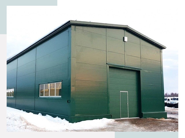 Двускатные ангары в Лысьве